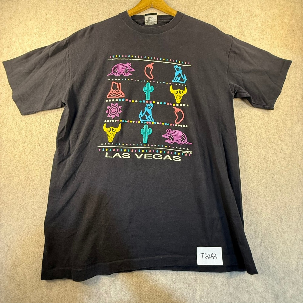 Vintage 1991 Signal Sports Las Vegas T-Shirt Mens Large Black Single Stitch USA